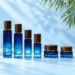 Blue Gradient Glass Bottles and Octagonal Cream Jars – Collection