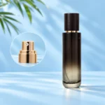 Smoky Black Gradient Glass Bottle – Wood Cap and Spray Inset