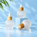 Spherical Frosted Glass Dropper Bottles with Bamboo Collars – Collection